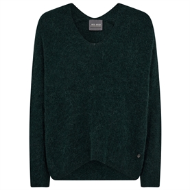 Mos Mosh Thora V-neck Knit, Dark Pine 